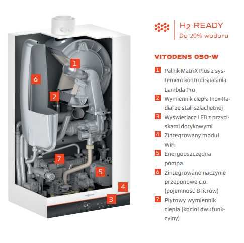 KOCIOŁ Gazowy Viessmann VITODENS 050W dwufunkcyjny 25 kW BOKA