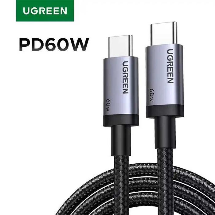 Кабель UGREEN PD60W USB-C to USB-C для швидкої зарядки L523 50/100 см