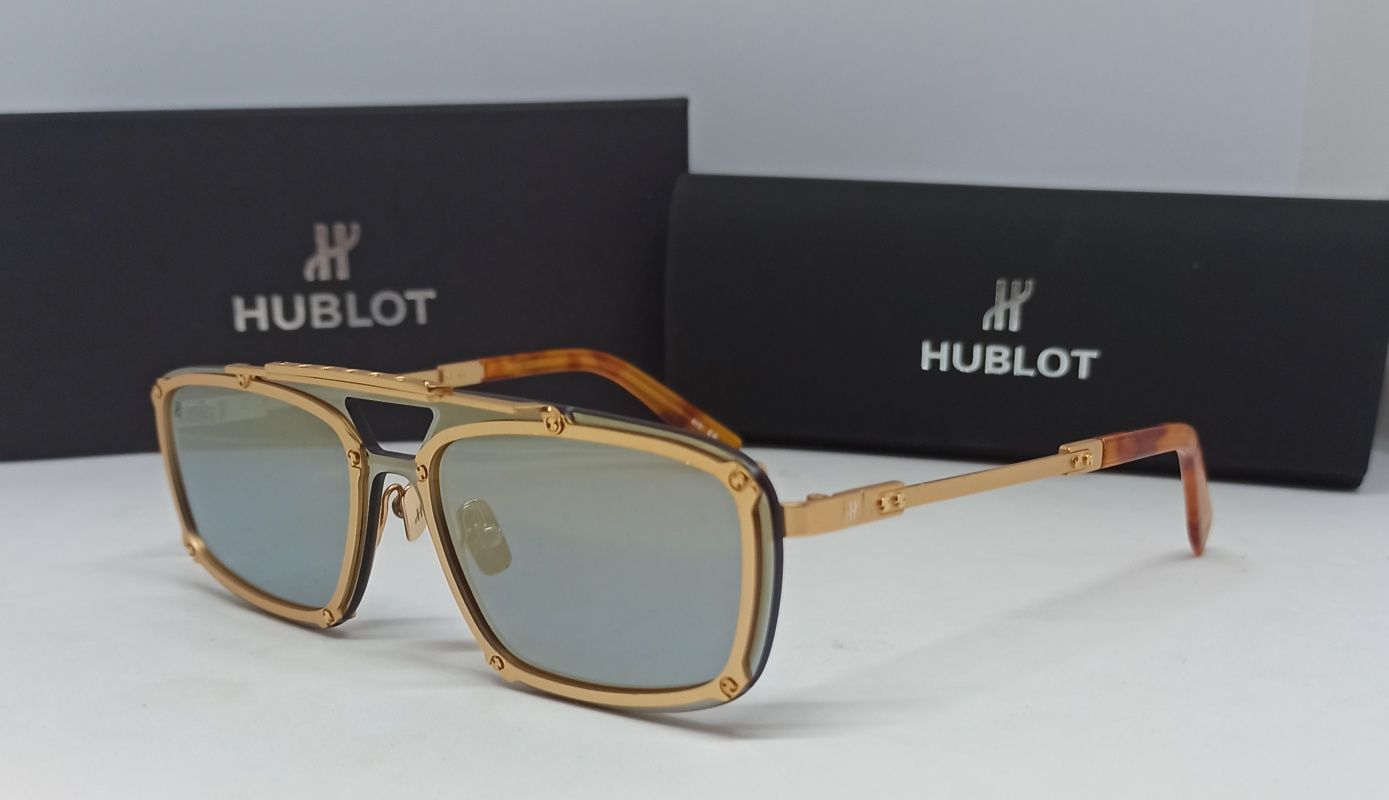 HUBLOT H 040 очки унисекс золотые зеркальные в золотом металле