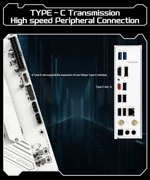 Материнская плата AMD AM5, JGINYUE B650M Snow Dream