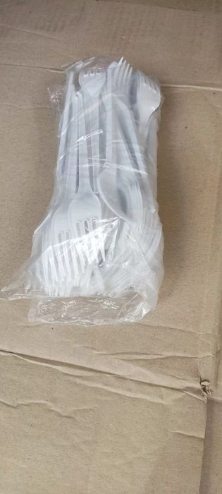 Одноразові пластикові виделки, 100 шт/уп