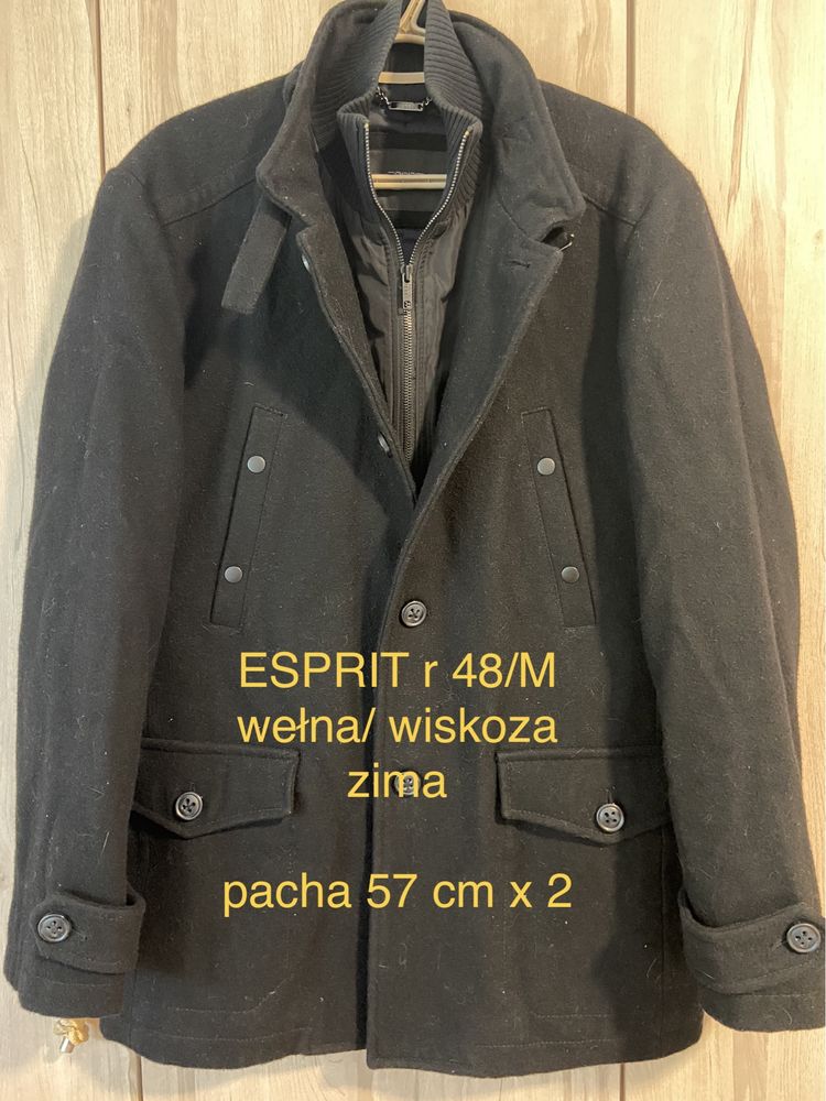 Esprit rozm 48/M męska kurtka elegancka zima zimowa ocieplana wełna wi