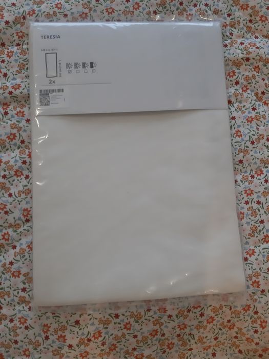 Firanki biale na tunelu TERESIA IKEA 145x300 2 sztuki