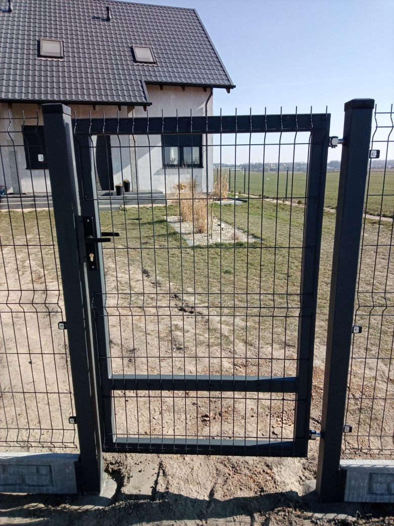 Ogrodzenie 3d panelowe + podmurówka  Montaż furtki bramy Kościan