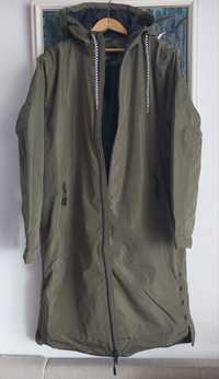 Khaki oliwka przeciwdeszczowa kurtka płaszcz kaptur bpc 46