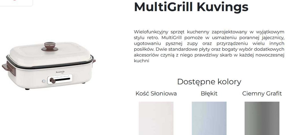 KUVINGS wielofunkcyjny GRILL Multigrill piec gotować smażyć dusić gril