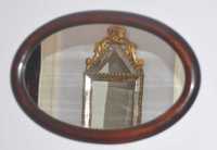 Stare owalne lustro drewniane  33 cm. x 49 cm.