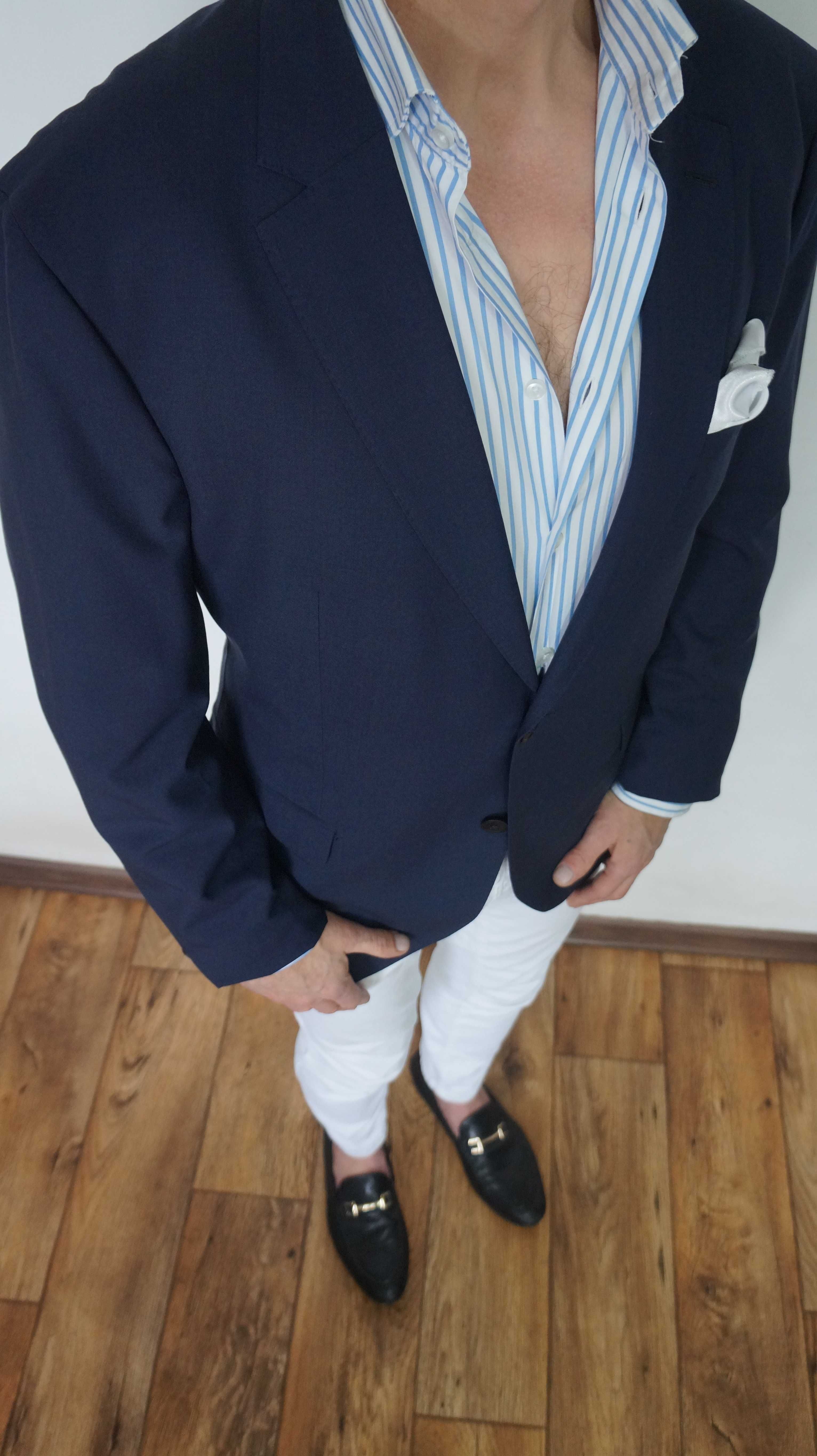 Marynarka Massimo Dutti Rozmiar 54 kolor Głęboki Granat