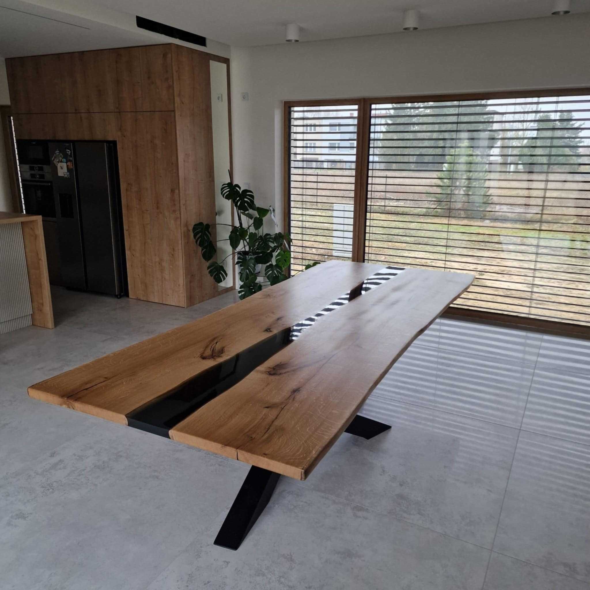 Stół dębowy potok żywicy pod wymiar Producent Stolarz 320cm