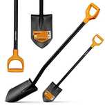 Лопата fiskars штикова Solid 117 см з жовтою ручкою / лопата для сада