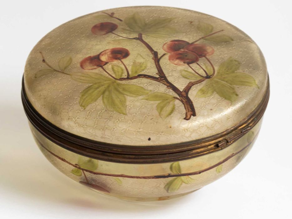 Caixa joias vidro esmaltado Arte Nova | Legras