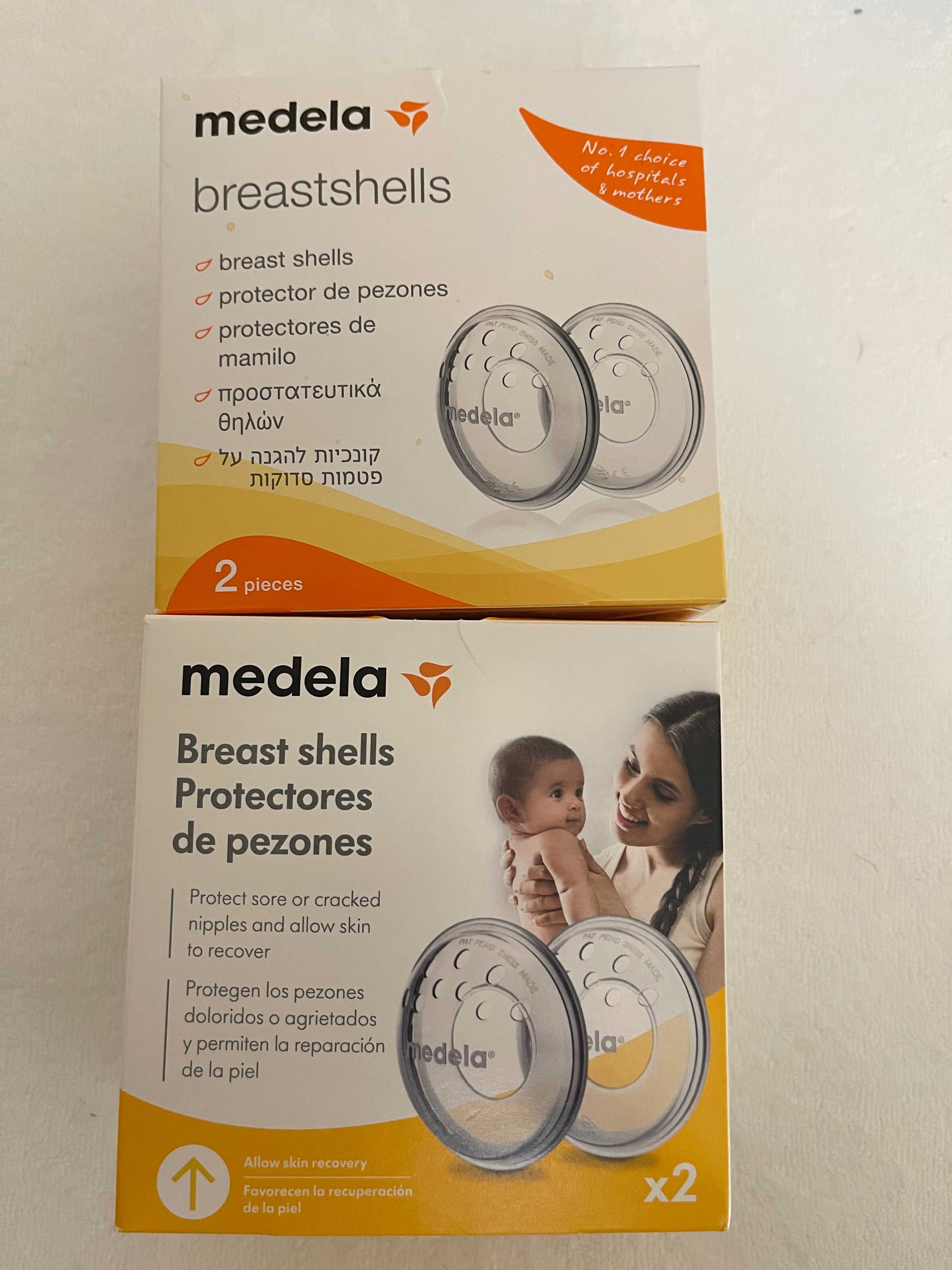 Conchas de amamentação Medela (2 embalagens: NOVA e USADA)