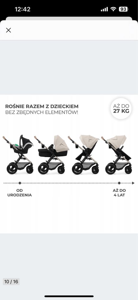 Wózek wielofunkcyjny 3 w 1 MOOV 2 AIR Kinderkraft z fotelikiemMINK PRO