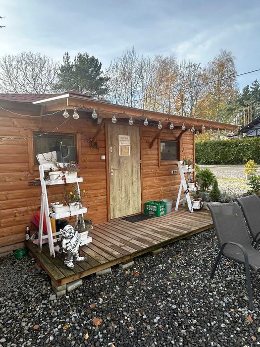 Domek 5 x 5 drewniany ocieplany w całości z podłogą całoroczny Używany