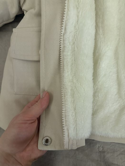 Тепла парка з хутром для дівчинки, розмір 90