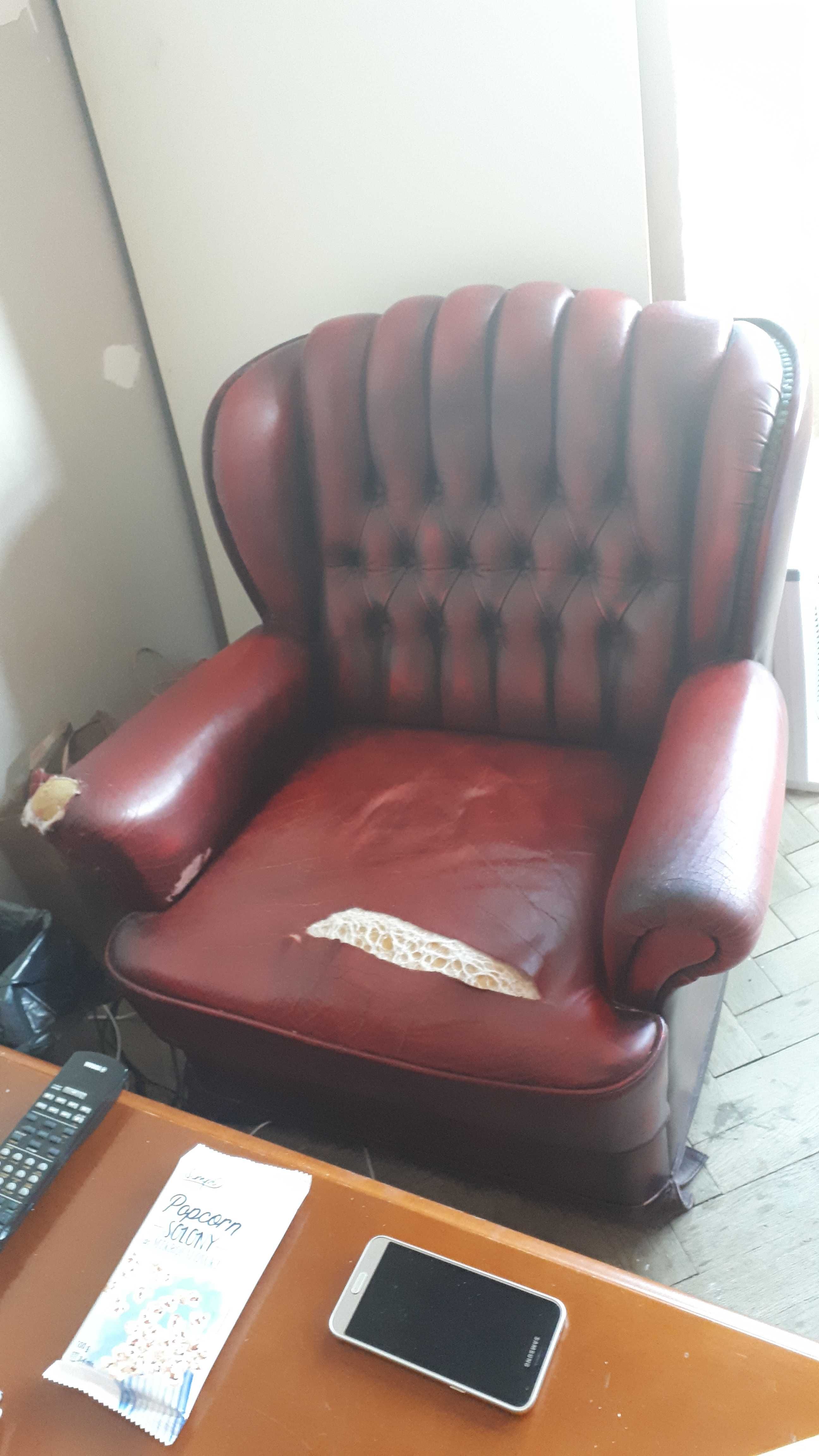 Fotel skorzany do renowacji