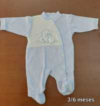 Babygrow de veludo azul 3/6 meses