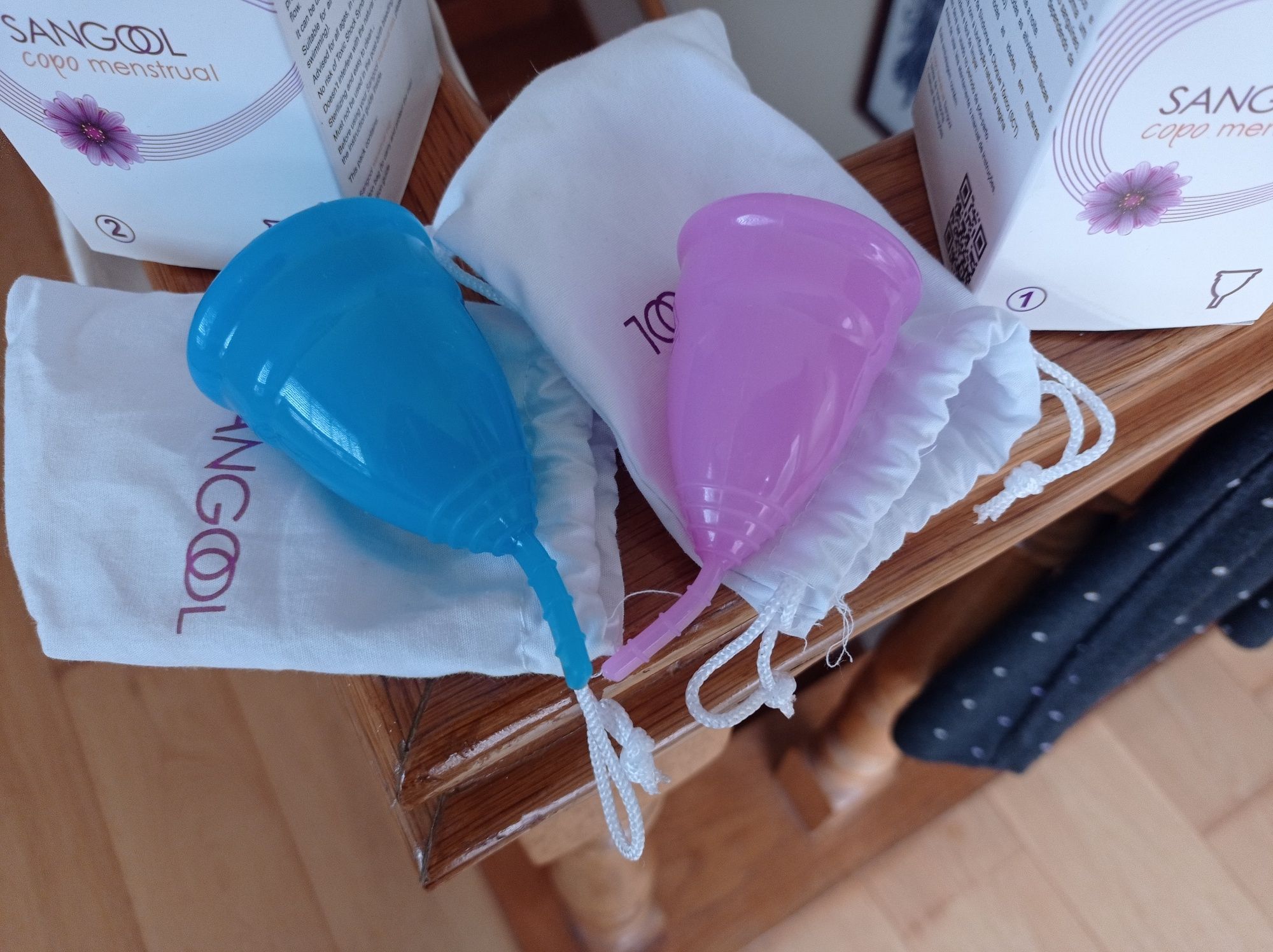 Copo menstrual tamanhos 1 e 2