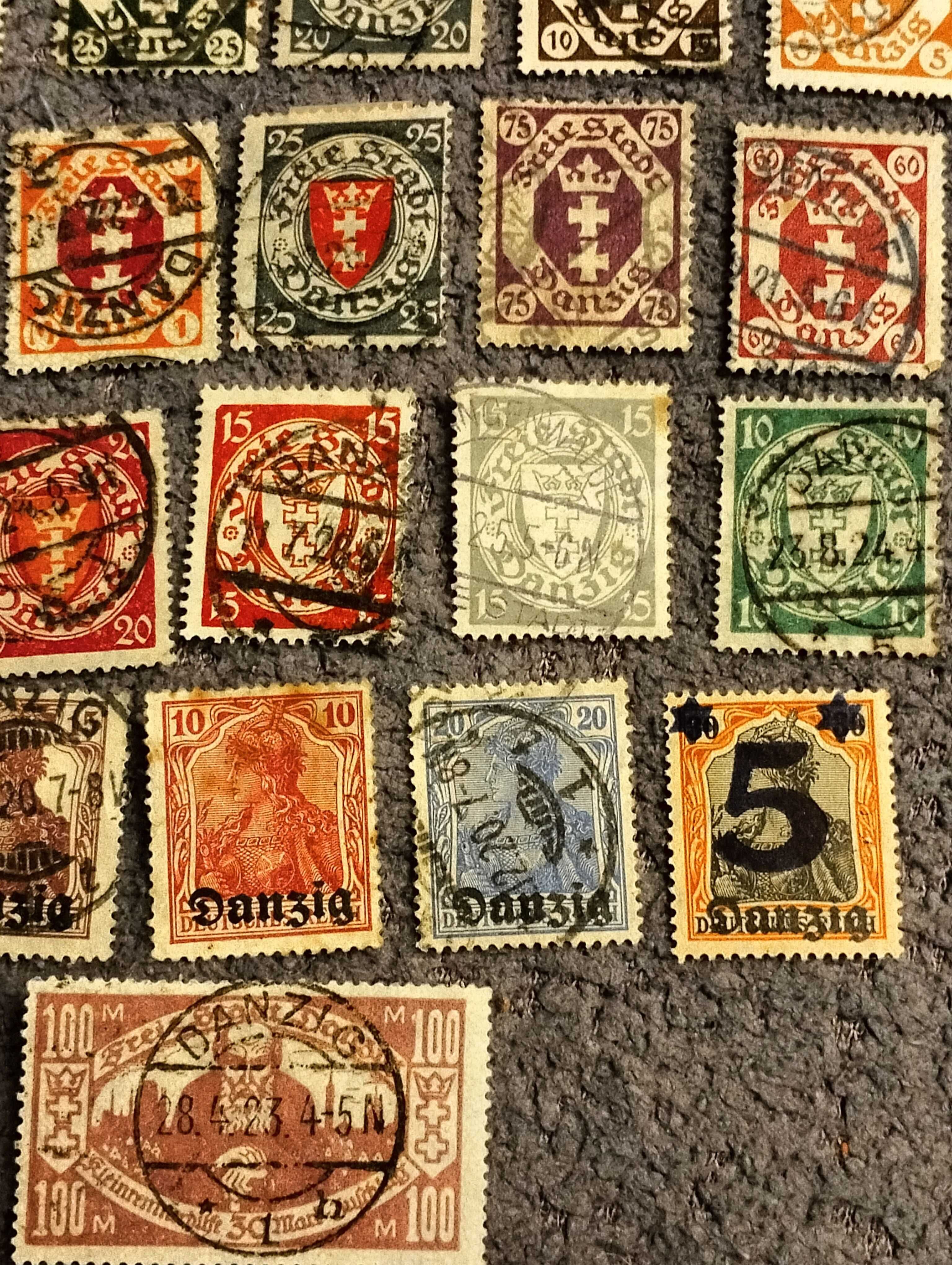 Znaczki pocztowe Danzig - Gdańsk, 41 sztuk, Niemcy