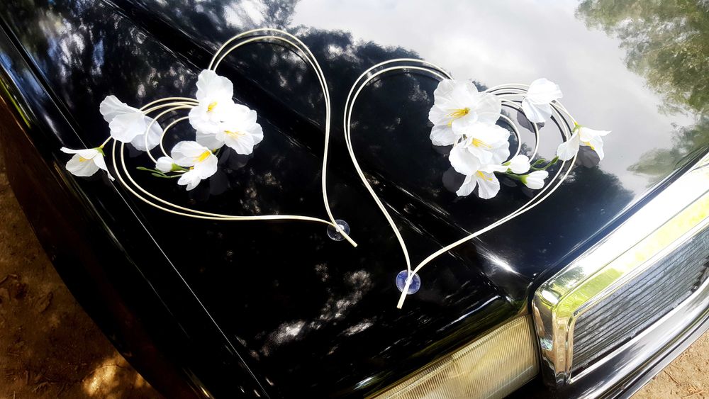 SERCA na Slub Dekoracja samochodu ślubnego OZDOBY auta   2 szt.