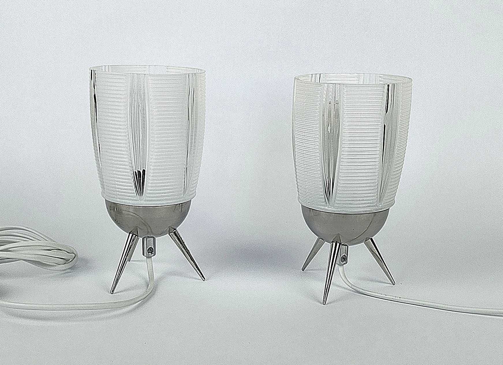 Lampka nocna białe retro vintage space age mid century PRL
