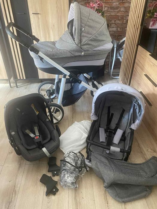 Wózek Bebetto 2w1 i fotelik z isofixem Maxi Cosi z adapterem do wózka