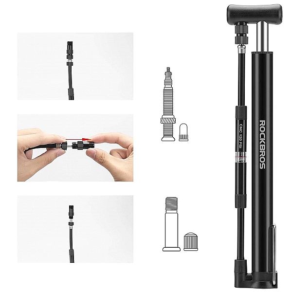 Pompka rowerowa Rockbros nożna - czarna