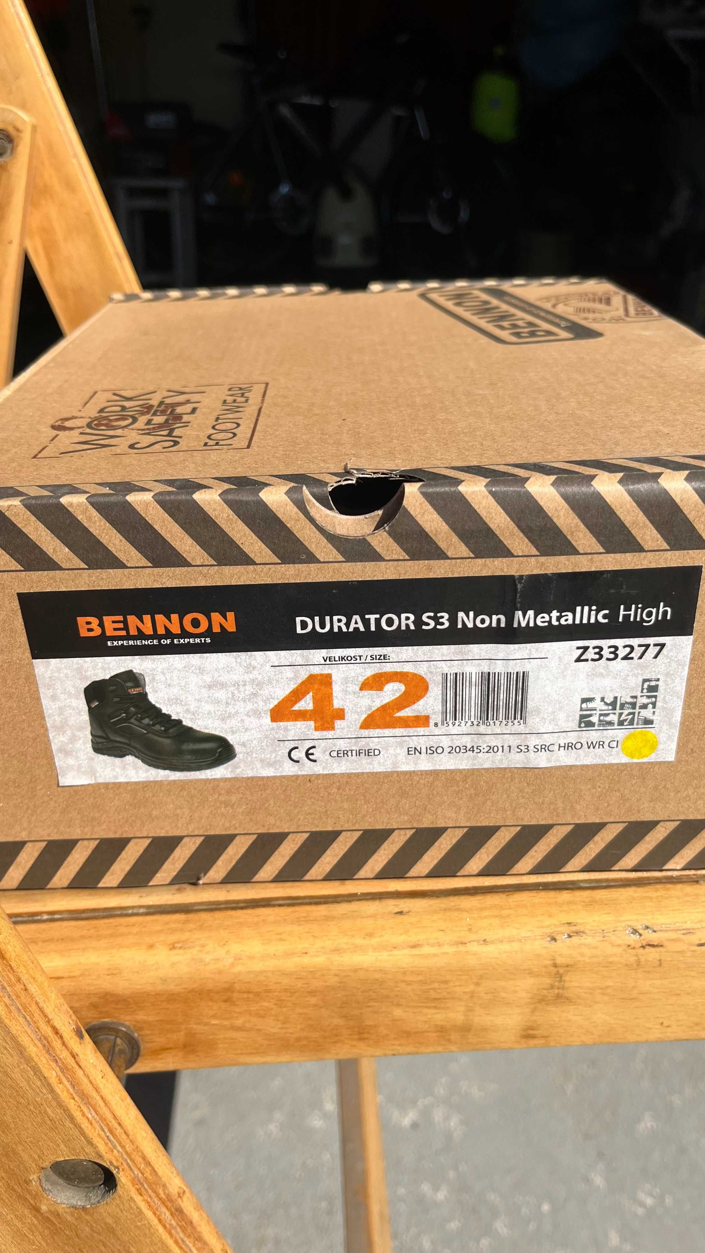 Nowe Buty Robocze BENNON DURATOR S3 Non Mettalic HIGH, rozmiar 42