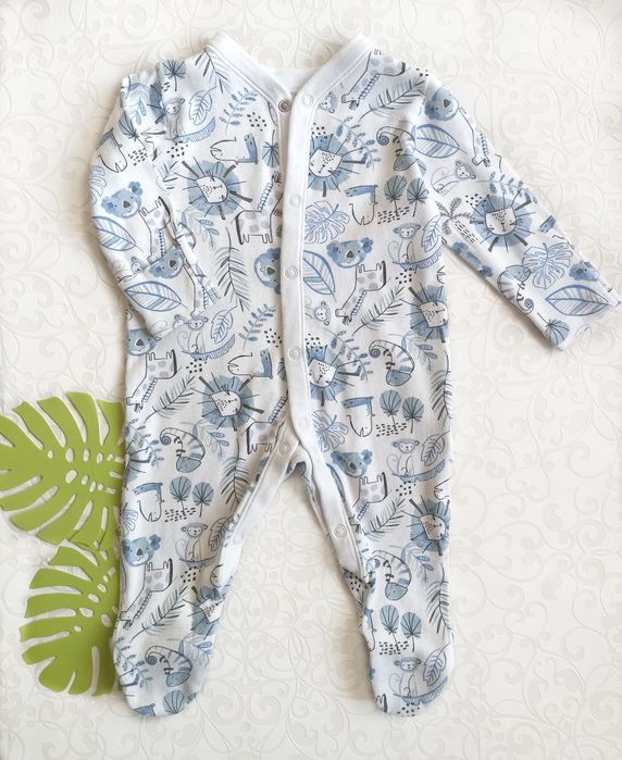 Чоловічок з голубим принтом 3-6 місяців 68 розмір