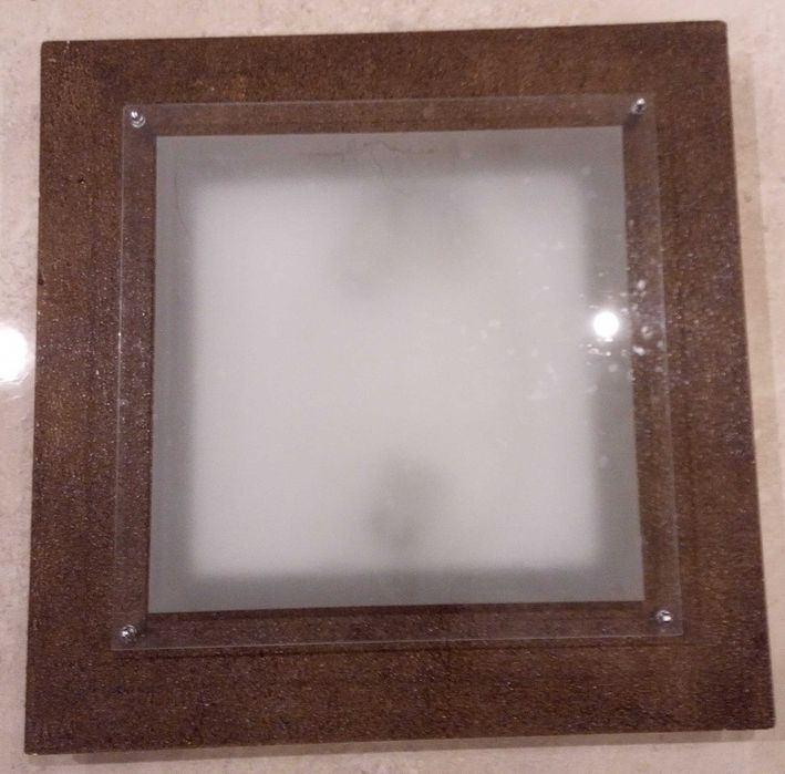 Plafon sufitowy 45x45 cm, drewno+szkło fabrycznie nowy za połowę ceny!