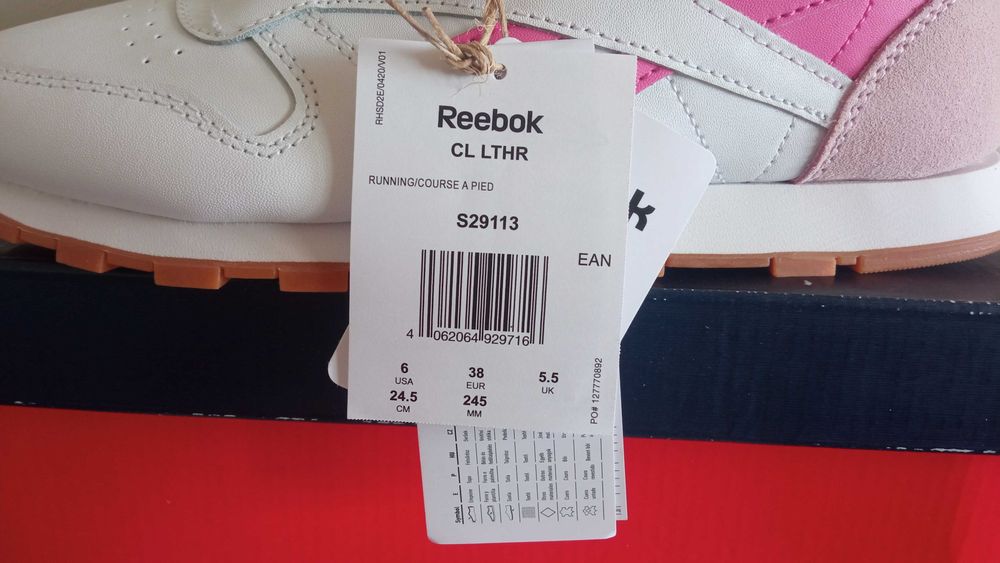 38 Buty Reebok Classic Pink / White