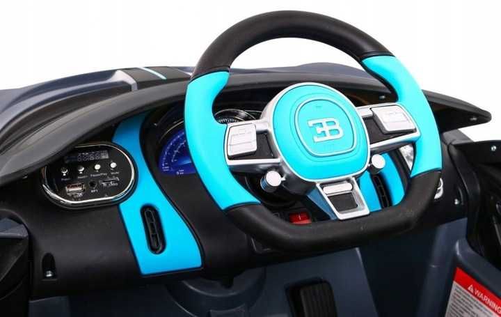 Autko na akumulator Bugatti Divo dla dzieci Pilot Wolny Start LED MP3