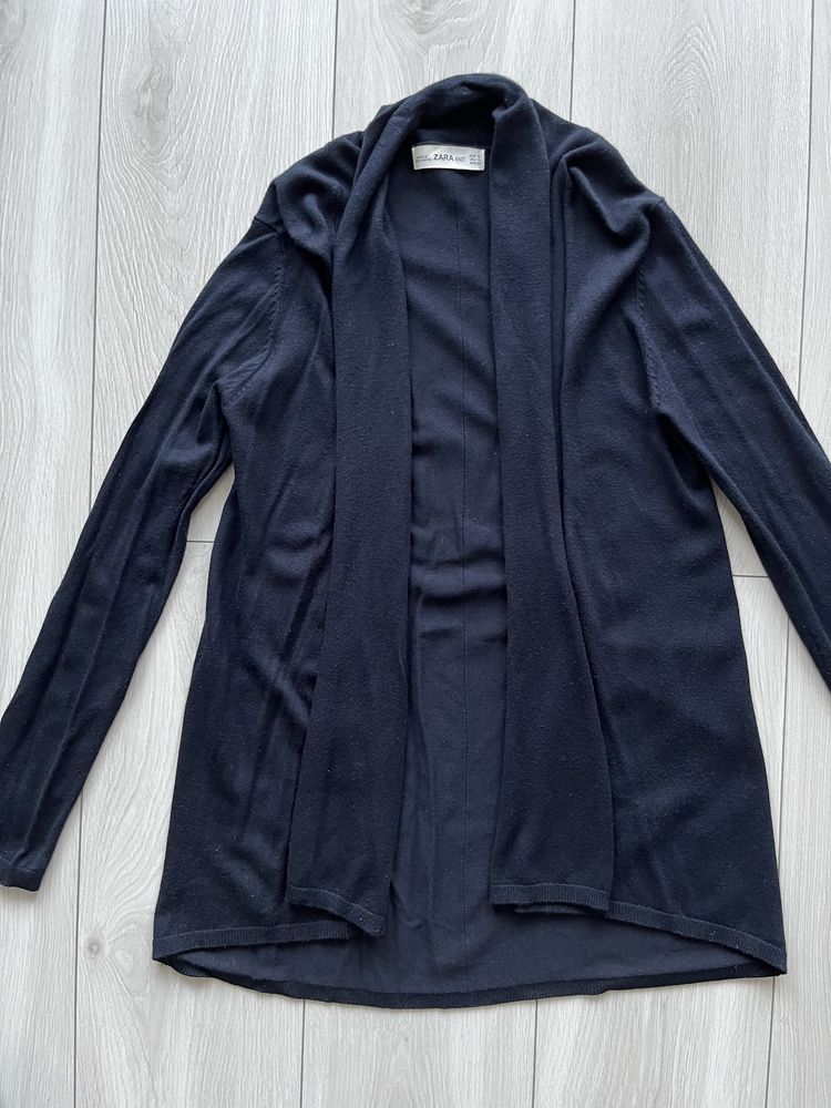 Zara sweterek S kardigan granatowy knit wiskoza massimo