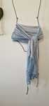 Bawełniana chusta szalik scarf cecil błękitna z koronką