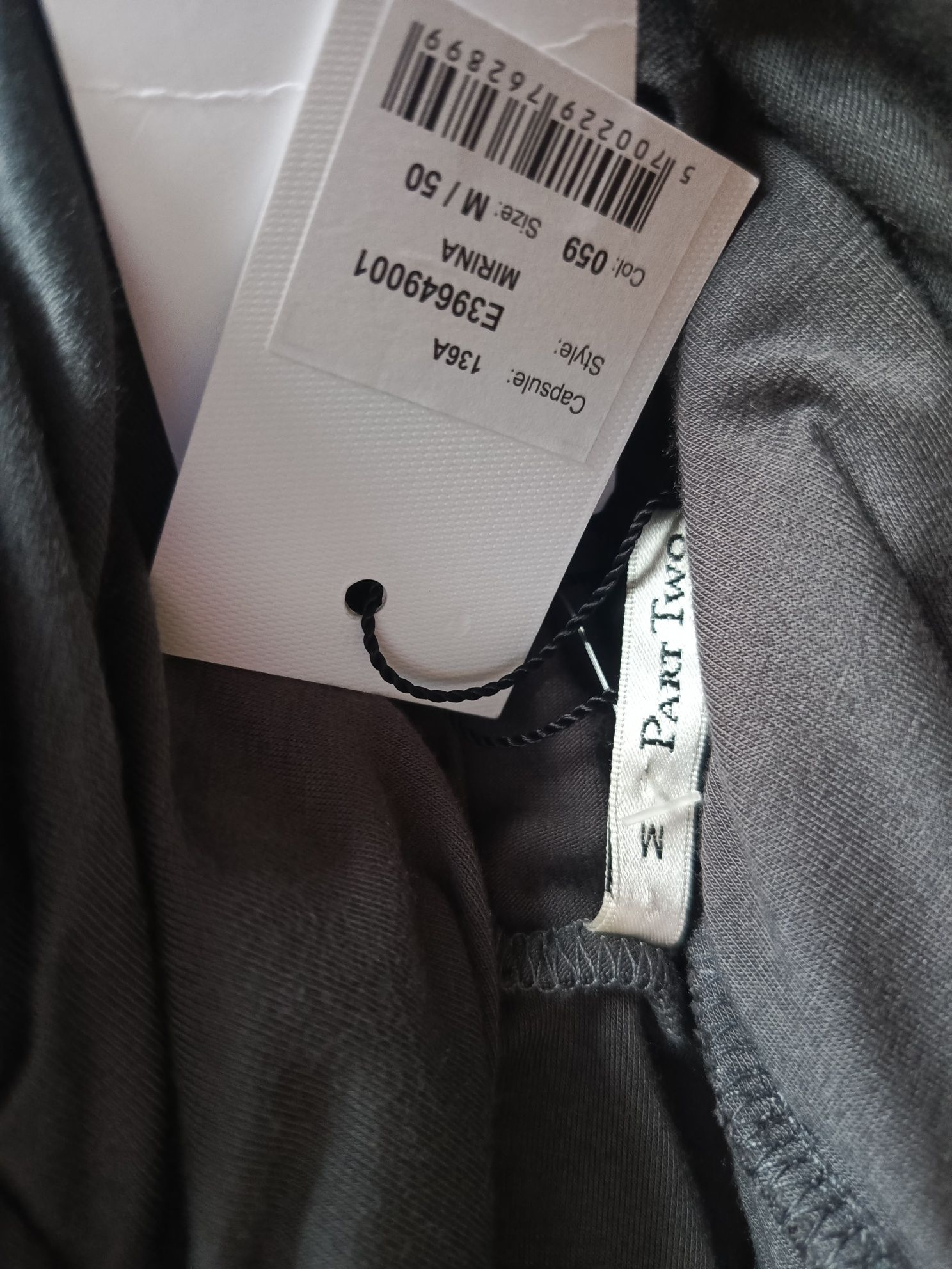 szara sukienka Part Two midi casual na ramiączkach letnia zwiewna eleg