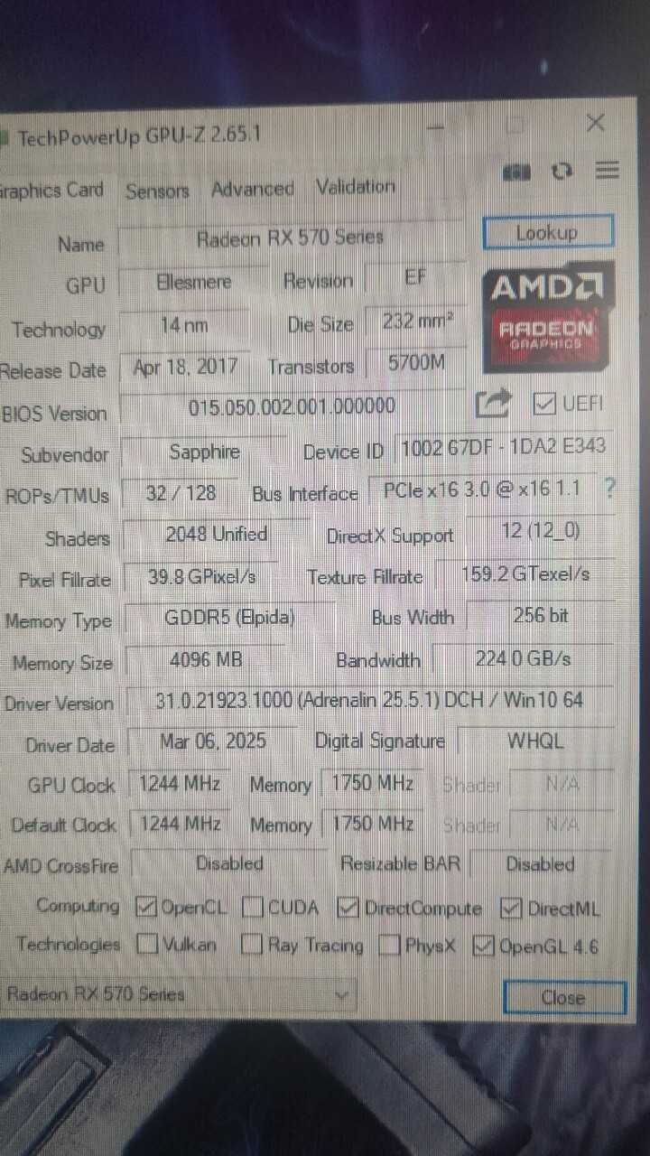 Komputer Gamingowy Stacjonarny RX 570 258 SSD I5 6600K 650W 12GB Ram