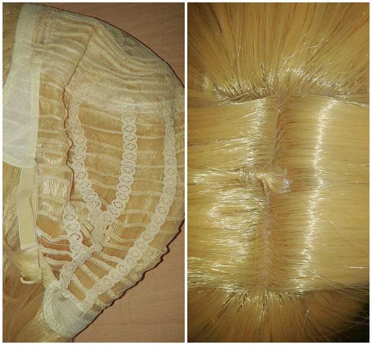 Traveler Aether Genshin Impact cosplay wig peruka blond z warkoczem