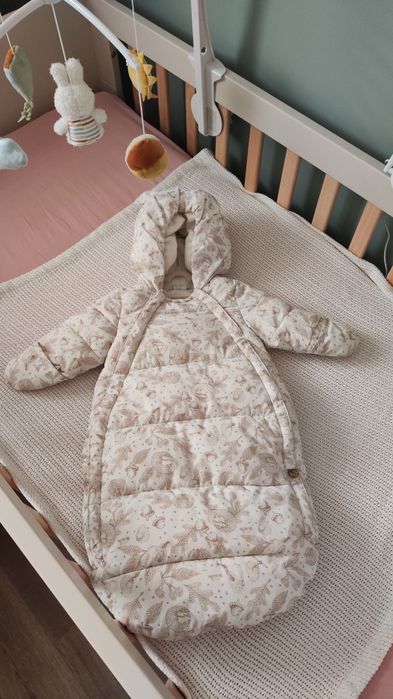 Śpiworek zimowy do wózka kombinezon z uszkami boho H&M 50-56