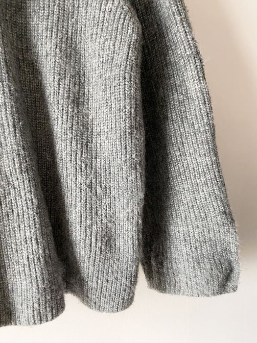 Zara szary rozpinany sweter szerokie rekawy