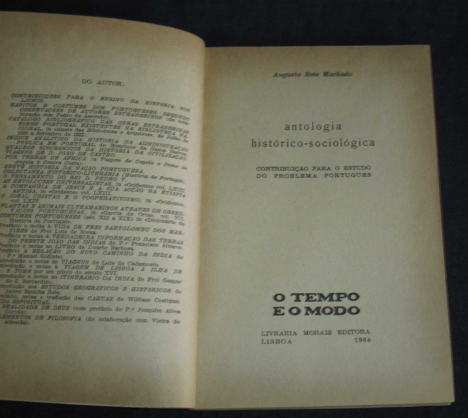 Livro Antologia Histórico-Sociológica Augusto Reis Machado