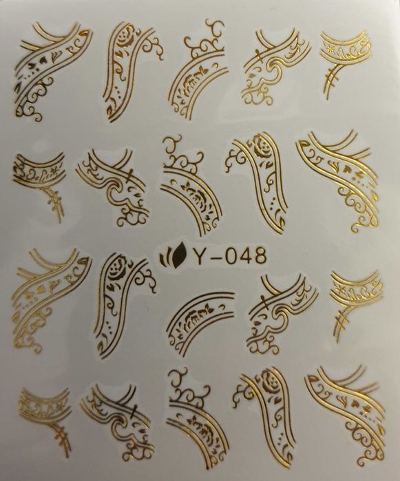 Y48 naklejki wodne złote do zdobienia paznokci