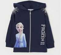 Rozpinana bluza frozen 122/128 h&m