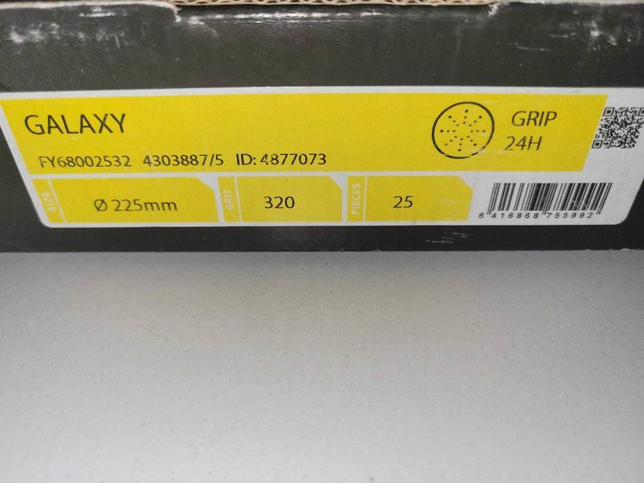 Krążki ścierne Mirka Galaxy, Ø225 mm Grip 24h otwory, P320, 25 sztuk