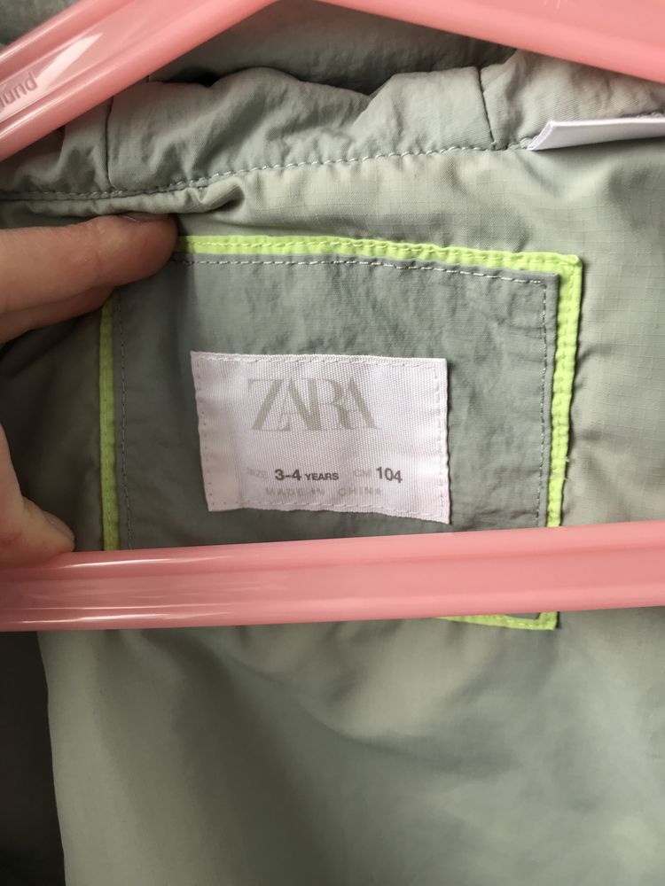 Zara 104 kurtka wiosenna przejściowa parka miętowa pastelowa