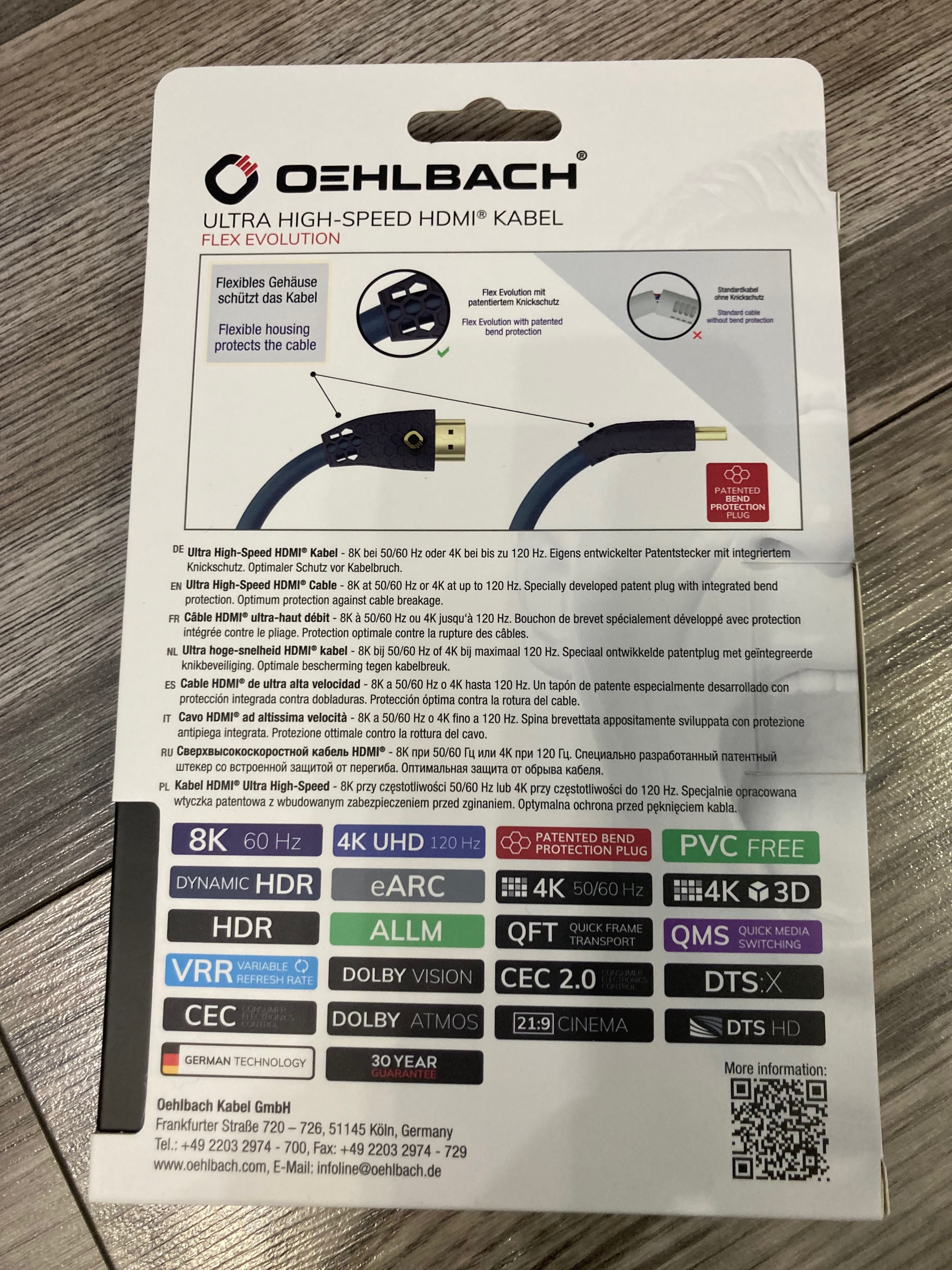 OEHLBACH FLEX EVOLUTION UHD kabel HDMI 1,5 m - najwyższa jakość 4K, 8K