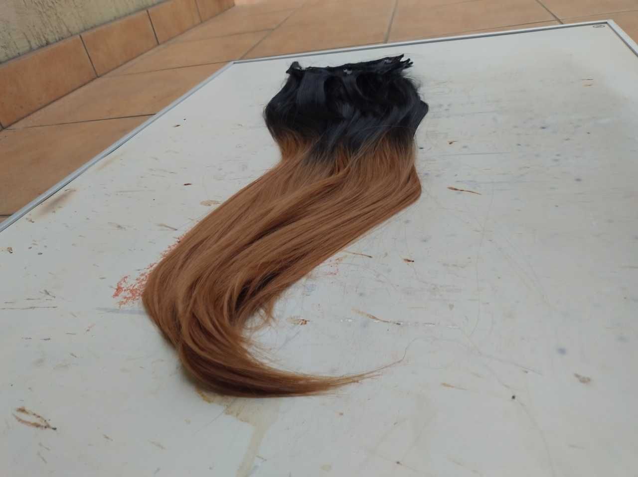 Zestaw włosów clip in ok 57cm ok. 100 gram 8 cz. numer 1b/6