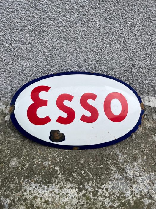 Vintage szyld emaliowany Esso emalia tablica reklama retro USA