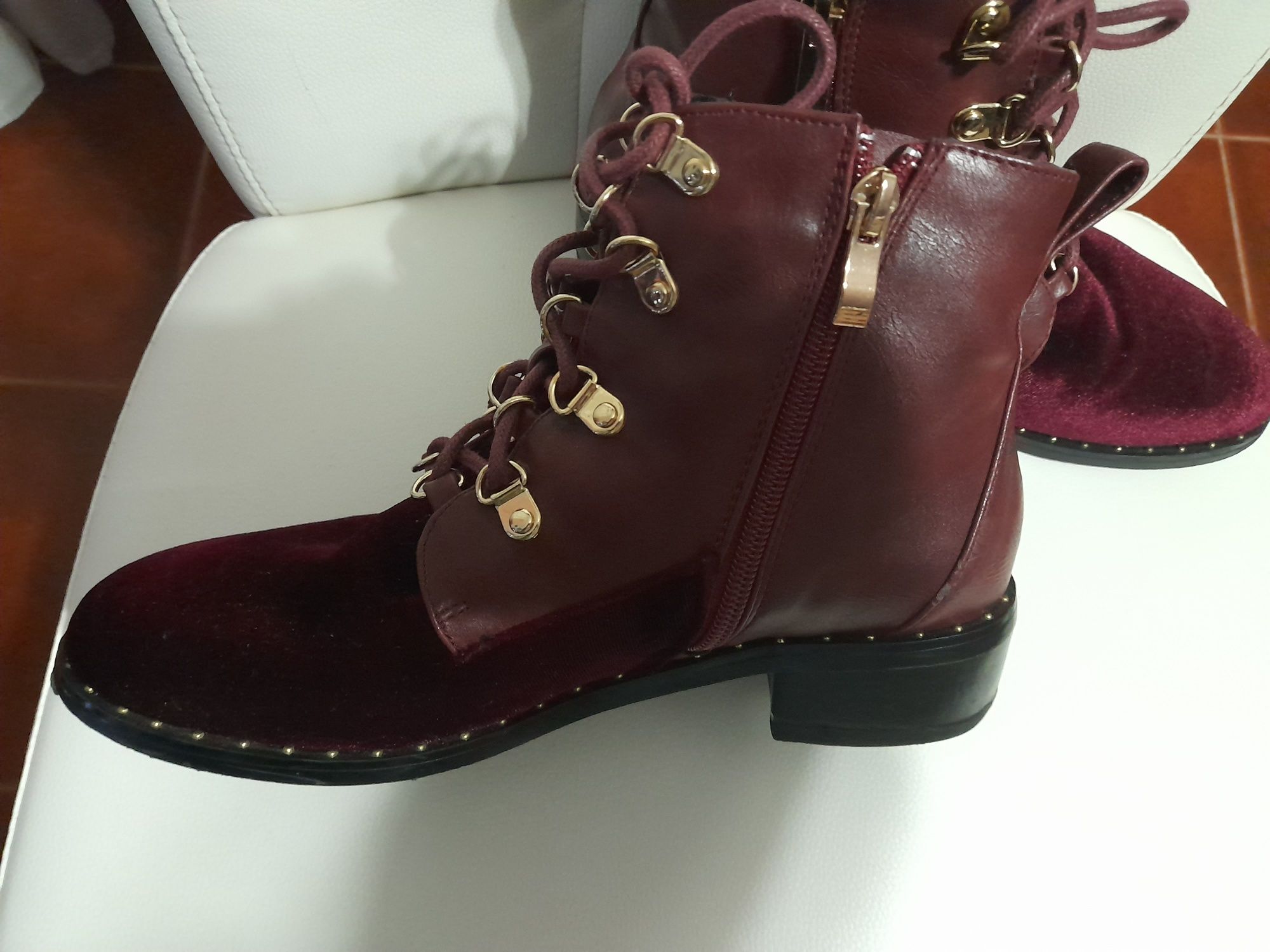 Botas vermelho escuro, 37