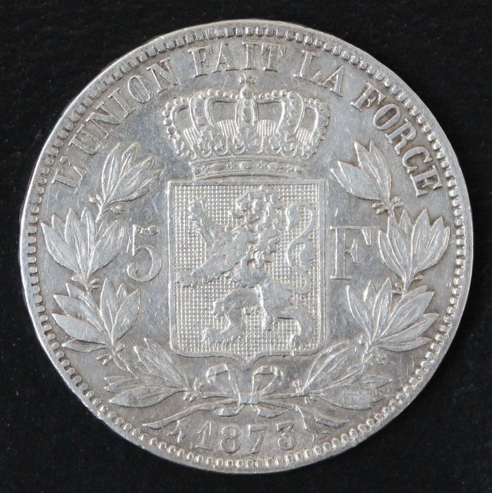 монета 5 франков 1869,1873 года