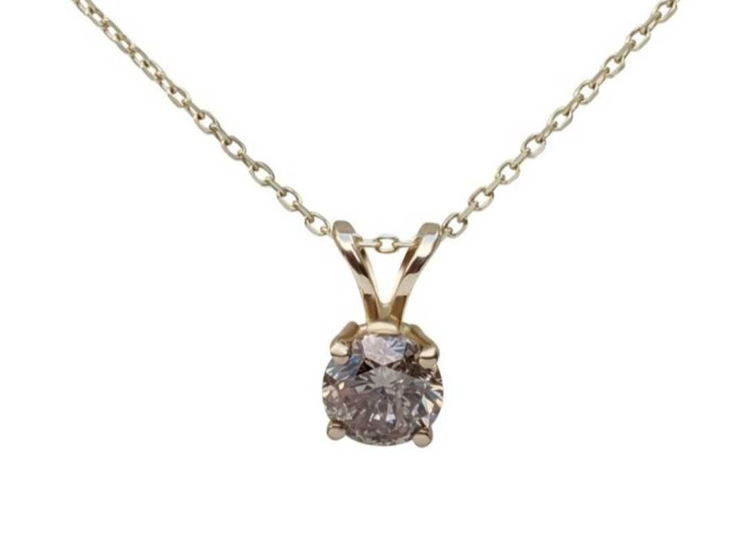 Złoty wisiorek/ diament naturalny 0.62 ct-rzadkość!! Lokata kapitału
